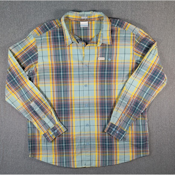Columbia Other - COLUMBIA Men's 2XL‎ Long Sleeve Multicolor Rustic Madras Plaid Button Shirt EUC